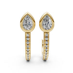 Gold Glitch 14K Yellow Gold and Diamond Huggie Earring