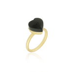 All Heart 14K Yellow Gold and Gemstone Heart Ring, Size 7