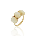 Finishing Touch 14K Yellow Gold and White Pearl Cabochon Ring, Size 7