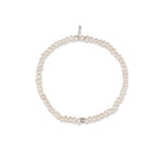 Cuppa Tea Itsy Pearl Bracelet with White Gold & Diamond Disk