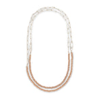 Radiant 2x1 Crystal and Paperclip Chain Necklace