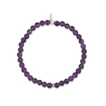 Brilliant Amethyst Bracelet with Yellow Gold & Diamond Disk