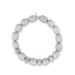 Dynamic Silhouette Jumbo Gray Crystal & Gray Pearl Bracelet