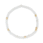 Polished Edge Jumbo White Crystal, Yellow Gold Fill and Sterling Silver Bead Choker