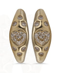 Heart of Gold 14K Yellow Gold and Diamond Bezel Small Heart Hoop Earrings