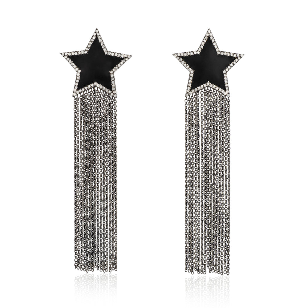 
            
                Load image into Gallery viewer, Rodeo Queen Diamond and Enamel Fringe Earrings
            
        