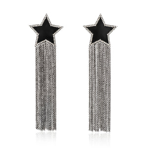 Rodeo Queen Diamond and Enamel Fringe Earrings