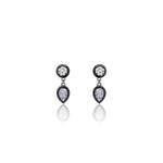 OCT23 Sterling Silver and Black Rhodium Moissanite Dangle Earrings