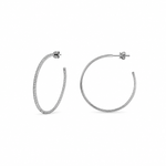 JUN152 Black Rhodium and Diamond Jumbo Hoop Earrings