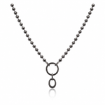JUN141 Black Rhodium Ball Chain with Enhancer Rings, 24.00
