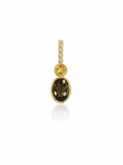 AUG443 Precious Metal Round and Oval Gemstone Shape One of A Kind Slide Charm