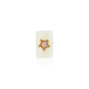Full Circle Gemstone Pony Bead with 14K Yellow Gold and Gemstone Star Bezel