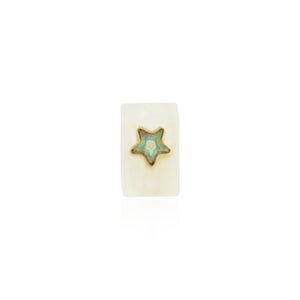 Full Circle Gemstone Pony Bead with 14K Yellow Gold and Gemstone Star Bezel
