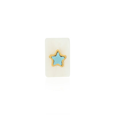 Full Circle Gemstone Pony Bead with 14K Yellow Gold and Gemstone Star Bezel