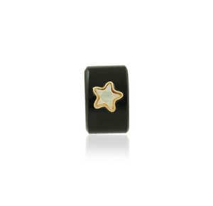 Full Circle Gemstone Pony Bead with 14K Yellow Gold and Gemstone Star Bezel
