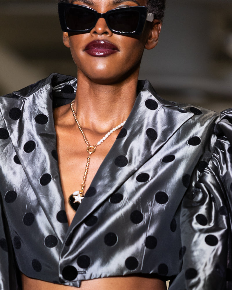 Sleek Ambition White Pearl & Yellow Gold Fill Bead Lariat Necklace