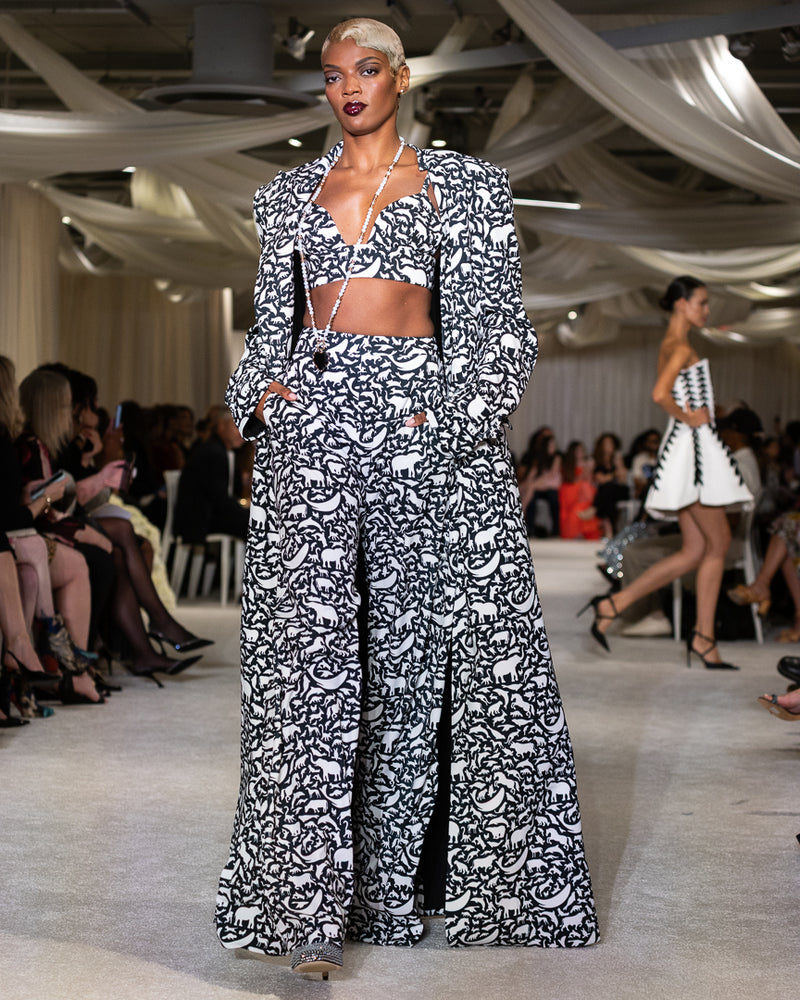 Polished Edge Jumbo White Crystal, Yellow Gold Fill and Sterling Silver Bead Fixed 42.00" Necklace with Gold Vermeil Clasp