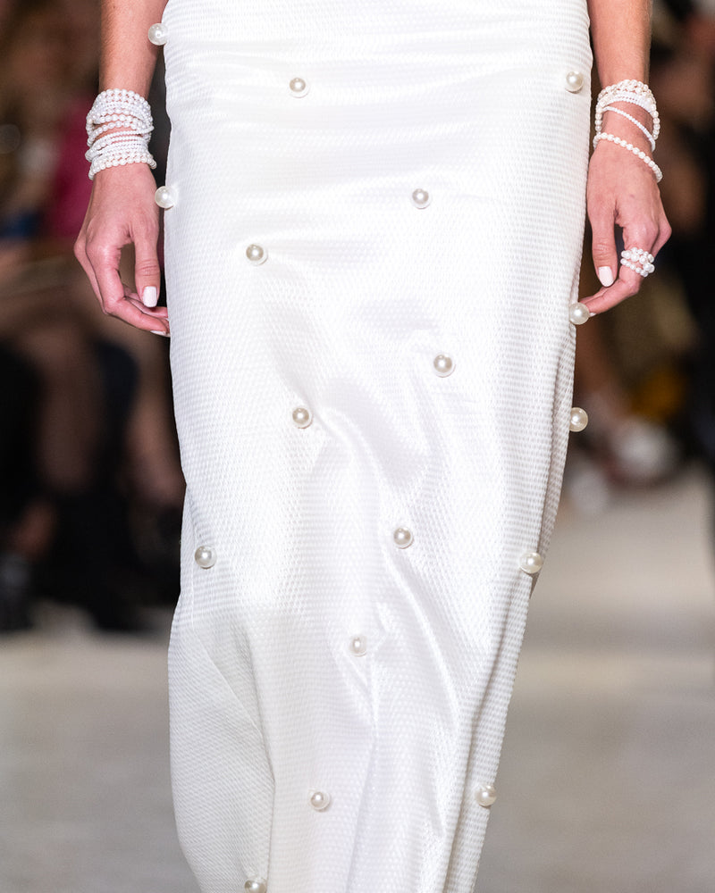 Timeless Allure White Crystal and Pearl Bracelet