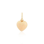 14K Yellow Gold and Peach Fire Opal Micro Bubble Heart