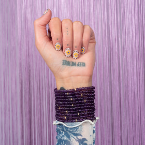 Brilliant Amethyst Bracelet with Yellow Gold & Diamond Disk