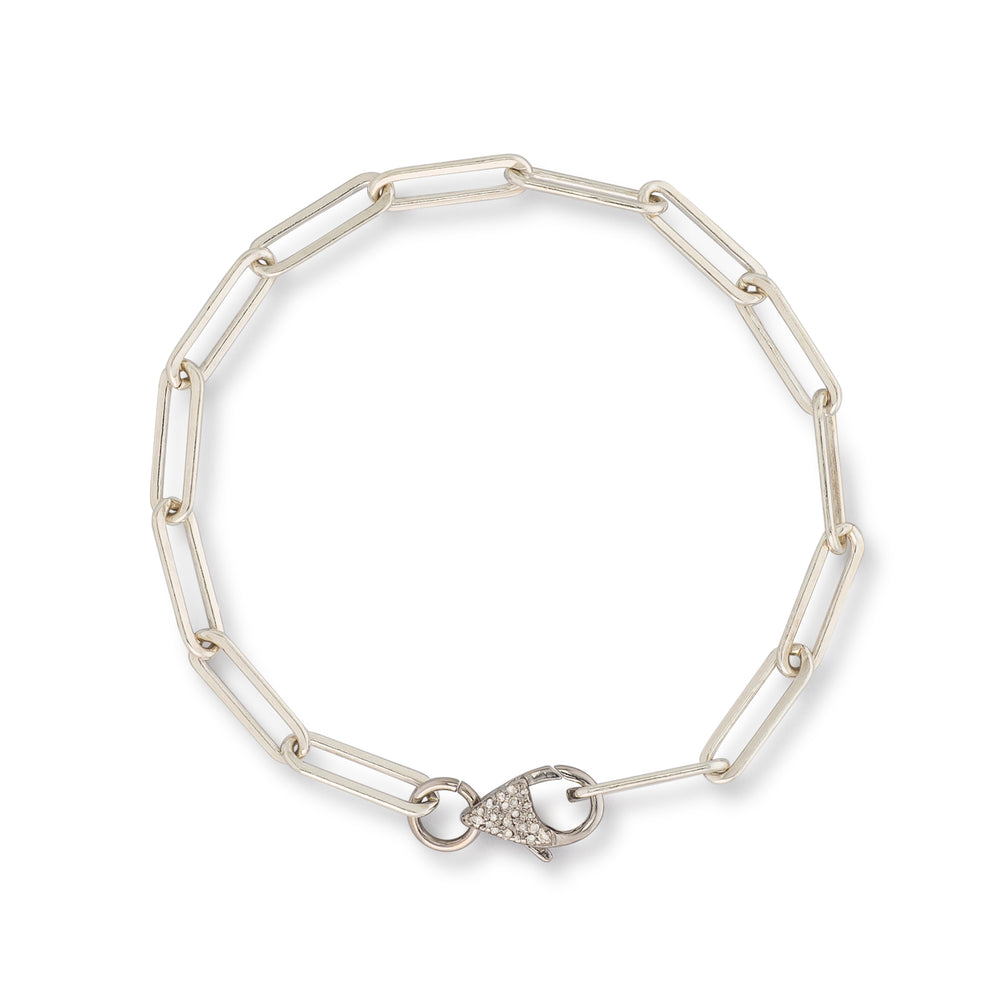 Divine Sterling Silver Paperclip Chain Bracelet