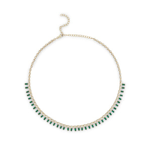 Top Notch Emerald Cut Cubic Zirconia Adjustable Necklace