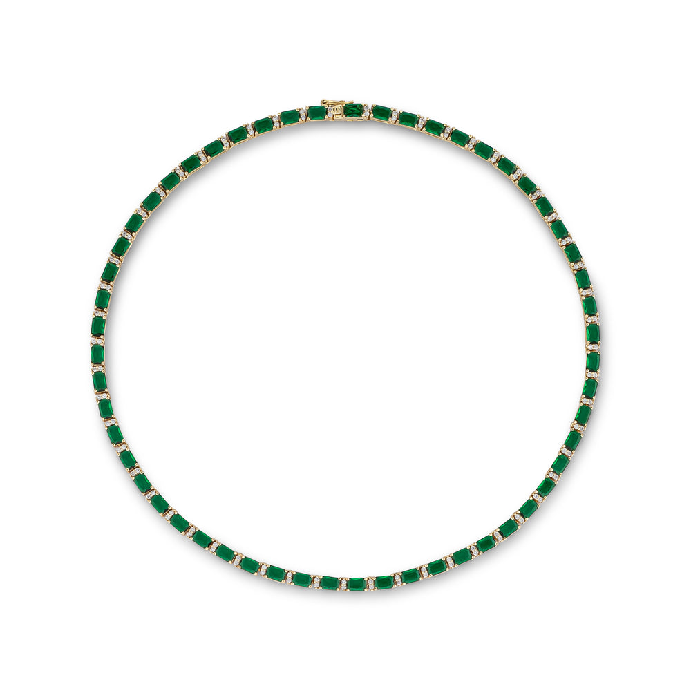 Deluxe Green Cubic Zirconia Tennis Necklace