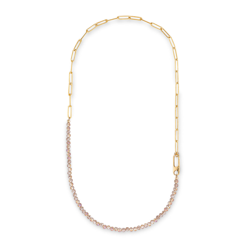 Sleepover 2x1 Crystal and Paperclip Chain Necklace