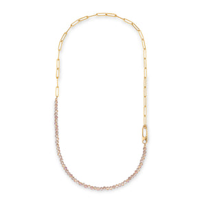 Sleepover 2x1 Crystal and Paperclip Chain Necklace