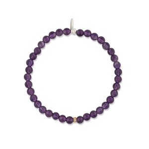 Brilliant Amethyst Bracelet with Yellow Gold & Diamond Disk