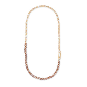 
            
                Load image into Gallery viewer, Refined 2x1 Jumbo Crystal and Round Link Chain Necklace
            
        