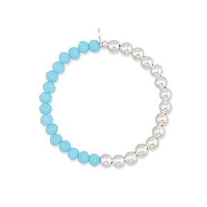 Frosty Flip Jumbo Crystal & Sterling Silver Bead Bracelet