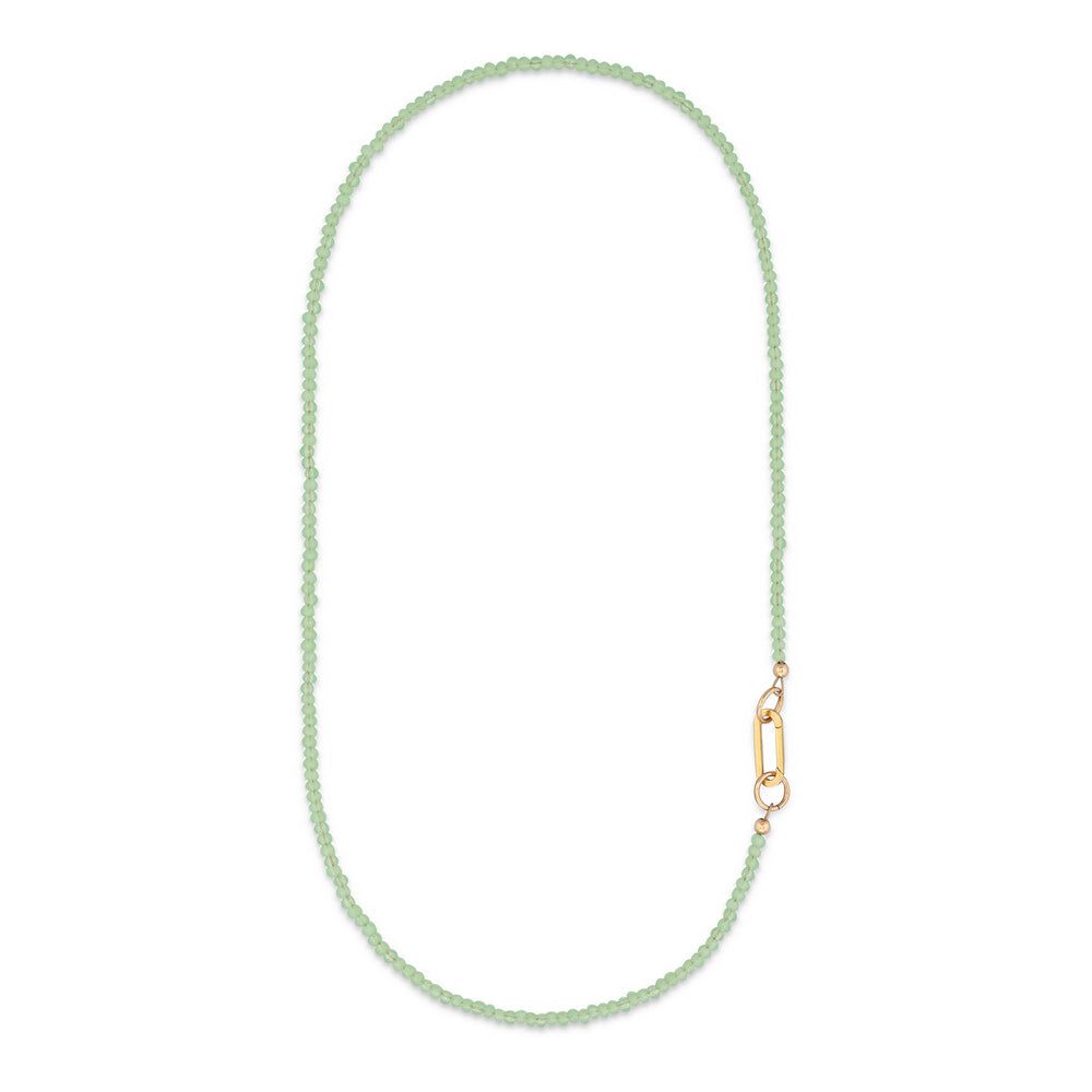 Limeade Quartz Fixed 18" Necklace with 14K Yellow Gold Clasp