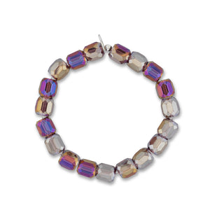 Polished Petals Jumbo Purple Barrel Crystal Bracelet