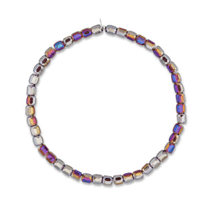 Polished Petals Jumbo Purple Barrel Crystal Choker
