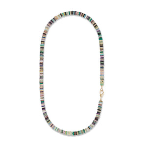 Lollipop Rhapsody Jumbo Multicolor Multi Gemstone Fixed 22" Necklace with 14K Yellow Gold and Diamond Clasp
