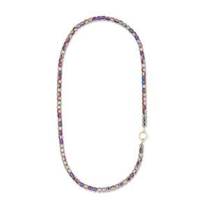 Polished Petals Jumbo Crystal Double Wrap 33" Necklace with 14K Yellow Gold and Diamond Clasp