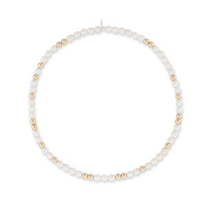 Tailored Brilliance White Pearl & Yellow Gold Fill Bead Choker