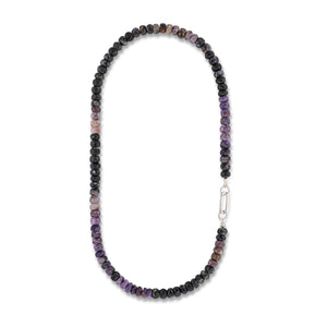Lilac Mirage Jumbo Purple Charolite 17.00" Fixed Necklace with 14K White Gold Clasp
