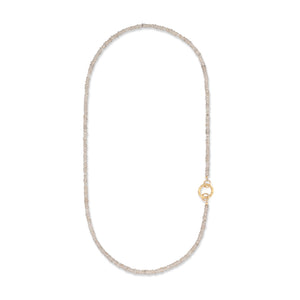 Solar Drip Zircon Fixed 22.00" Necklace with Yellow Gold Vermeil Circle Enhancer Clasp