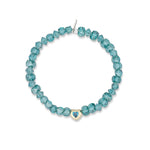 Deluxe Kind Regards Jumbo Teal Crystal Bracelet with Heart Charm