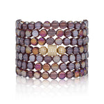 Access Revoked Jumbo Purple Crystal Seven Wrap with Gold Vermeil and Cubic Zirconia Bead