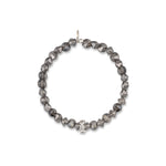 Deluxe Acknowledged Jumbo Gray Crystal Bracelet with Heart Charm