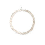 Ethereal Structure White Agate and Pearl Bracelet