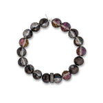 Deluxe Surreal Splendor Jumbo Black Round Crystal Bracelet with Diamond Barrel Bead