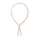 Gilded Illusion Jumbo Golden Crystal & Opal Lariat Necklace with Yellow Gold Vermeil Enhancer Clasp