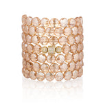 Gilded Illusion Jumbo Golden Crystal Seven Wrap with Cubic Zirconia Bead