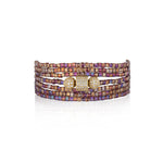 Darling Itsy Crystal Seven Wrap with Yellow Gold Vermeil Bead