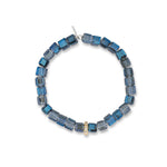 Trophy Jumbo Blue Cube Crystal Bracelet with Yellow Gold Vermeil & Cubic Zirconia Disk