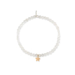 Born To Sparkle White Moonstone Bracelet with Yellow Gold Vermeil Star Charm